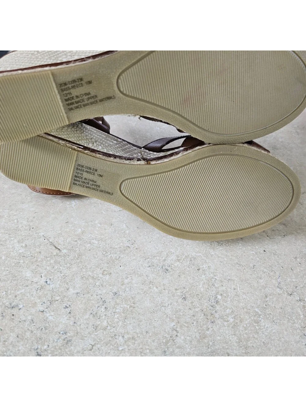 Bass Reece Brown Wedge Sandals Size 10M